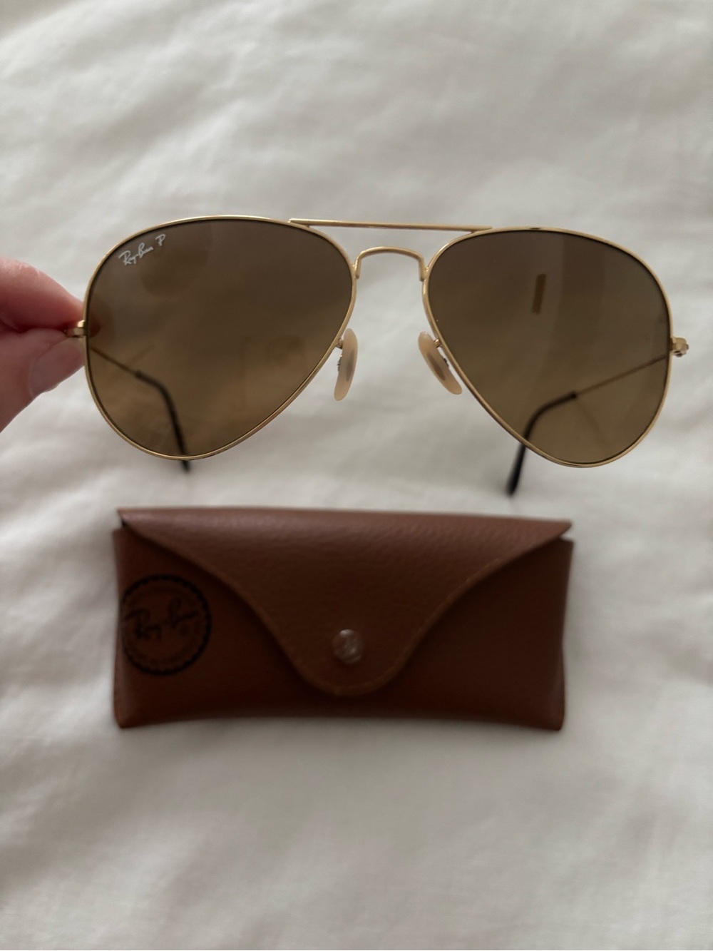 Ray-Ban Aviator Sunglasses - Gold Frame Brown Lenses